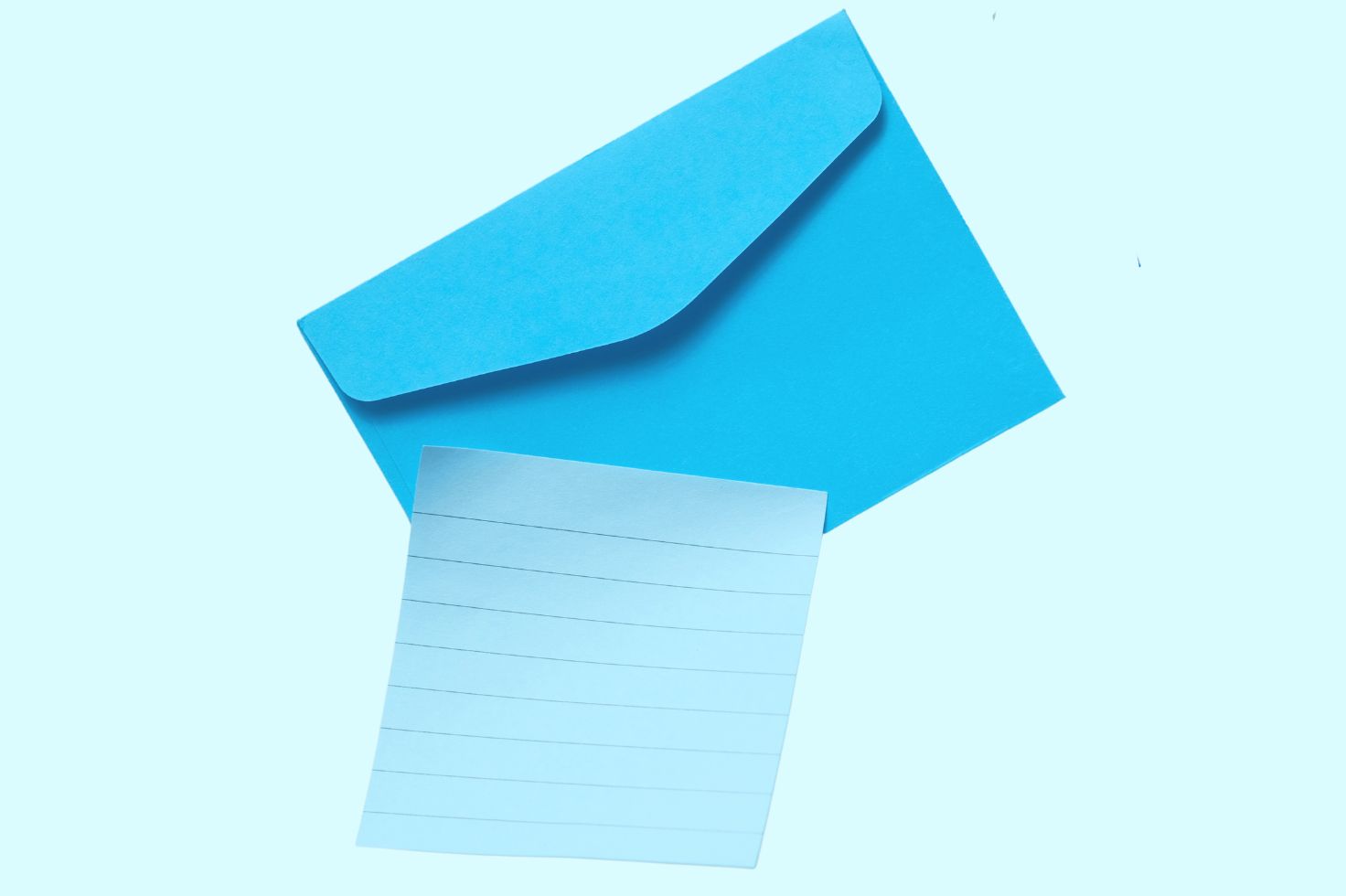 sticky note and envelope