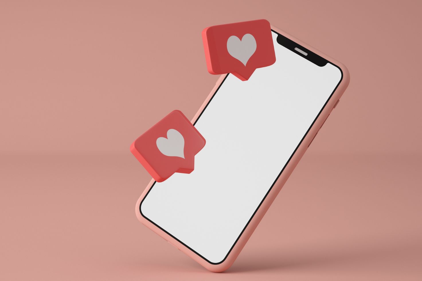 Smartphone with social media hearts