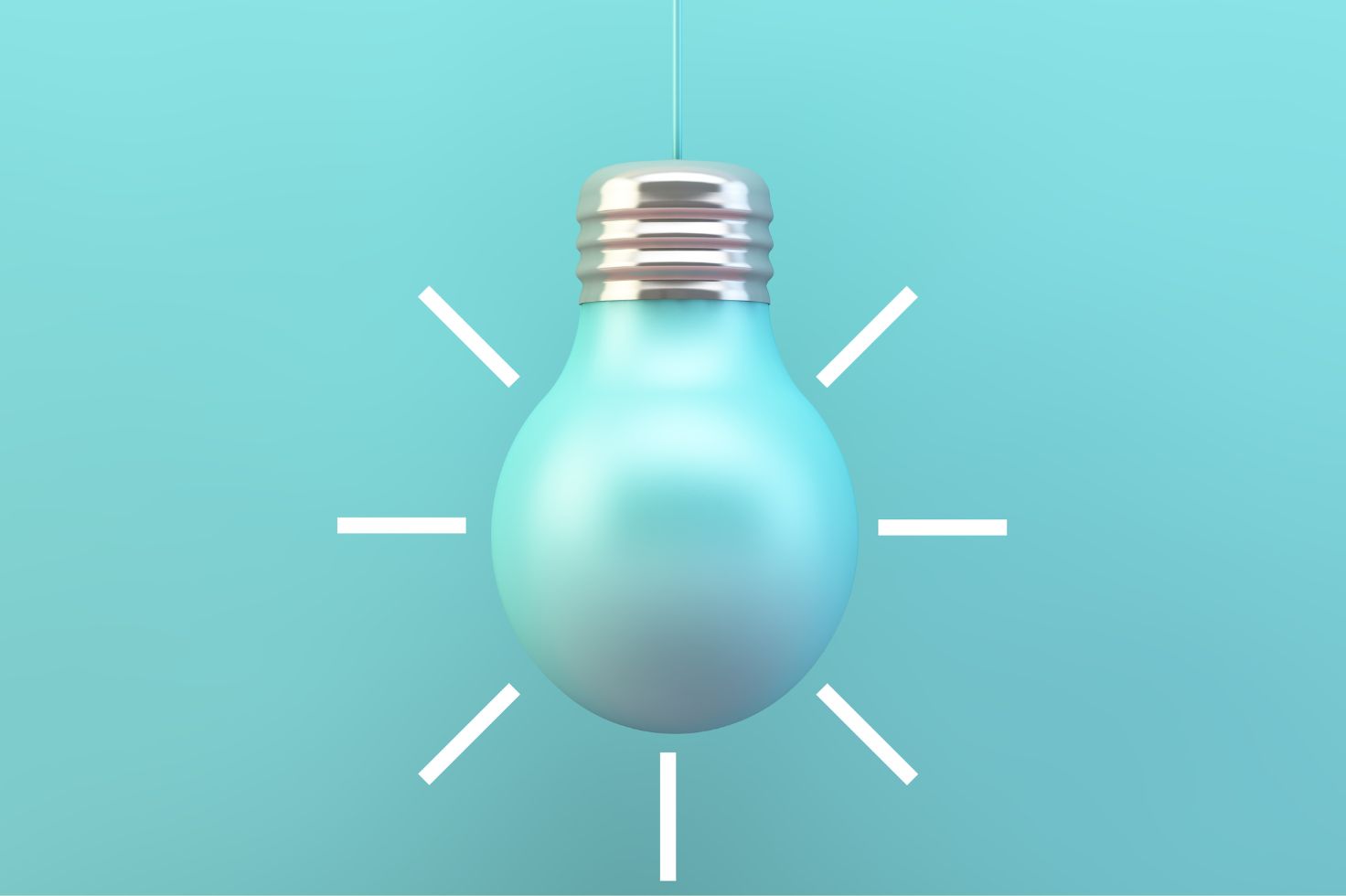 teal lightbulb for digital out-of-home