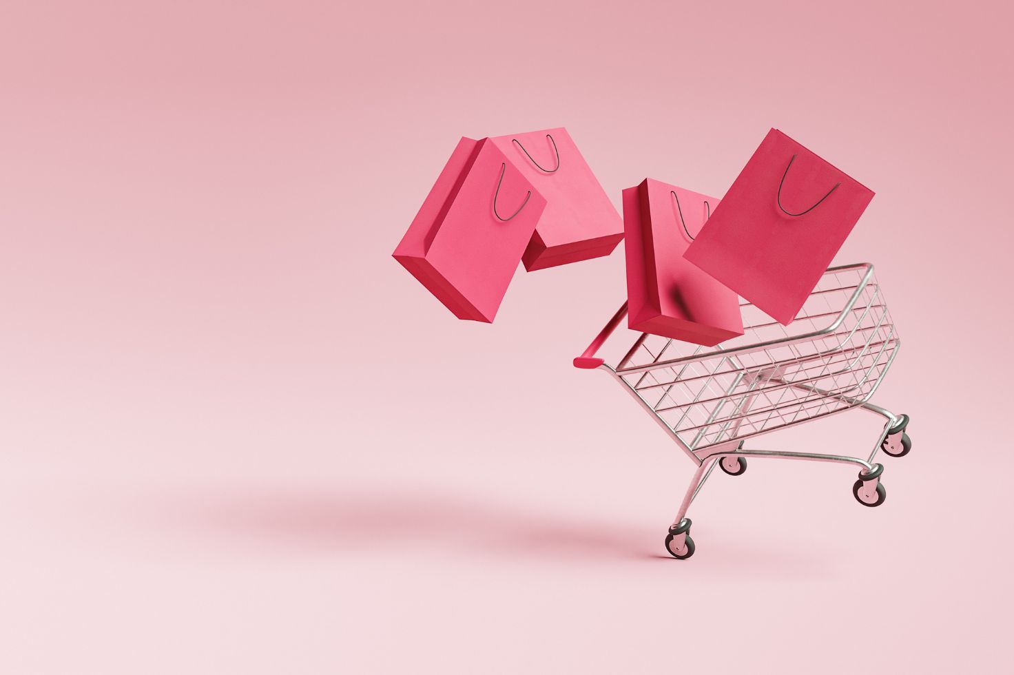 pink media buying shopping cart