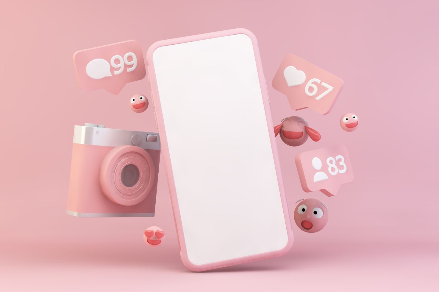 Pink Smartphone and gadgets