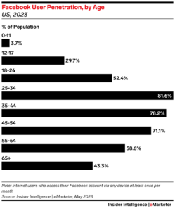 Facebook users by age