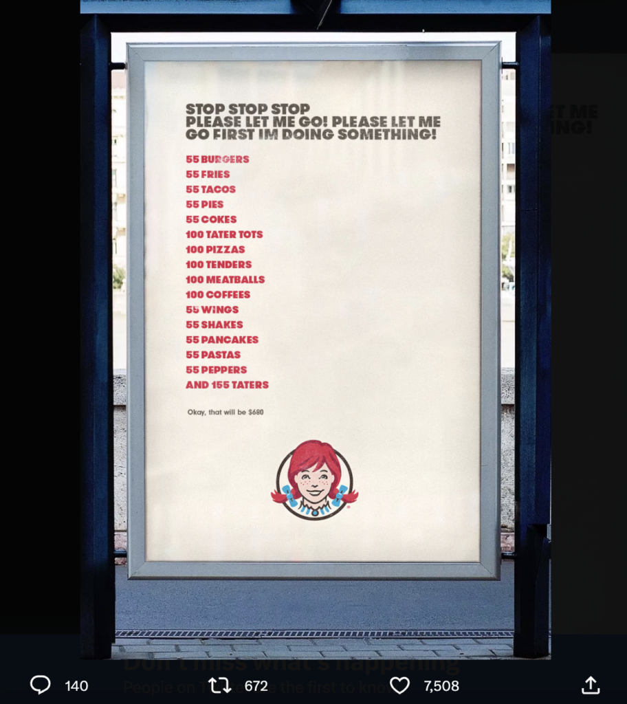 Wendy's twitter ad